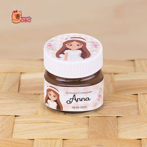 Mini nutella personalizada con nombre comunion niña